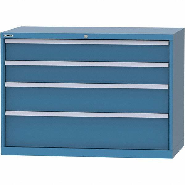 LISTA - 4 Drawer, 99 Compartment Bright Blue Steel Modular Storage Cabinet - Americas Industrial Supply