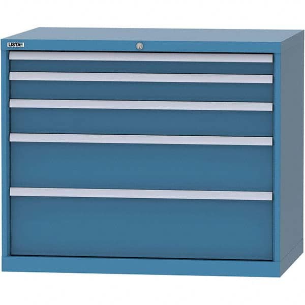LISTA - 5 Drawer, 99 Compartment Bright Blue Steel Modular Storage Cabinet - Americas Industrial Supply