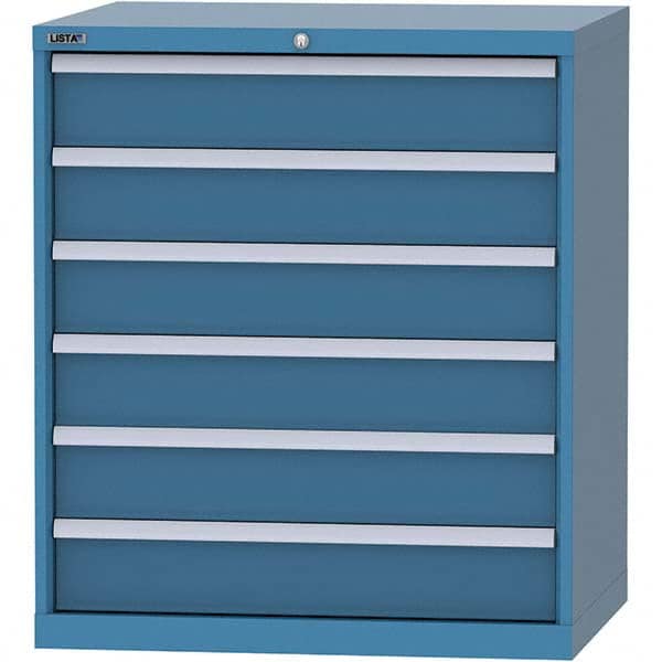 LISTA - 6 Drawer, 84 Compartment Bright Blue Steel Modular Storage Cabinet - Americas Industrial Supply