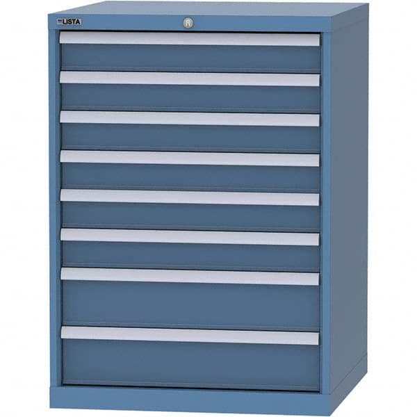 LISTA - 8 Drawer, 45 Compartment Bright Blue Steel Modular Storage Cabinet - Americas Industrial Supply