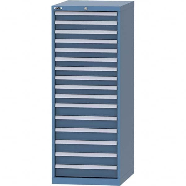 LISTA - 16 Drawer, 99 Compartment Bright Blue Steel Modular Storage Cabinet - Americas Industrial Supply