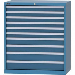 LISTA - 10 Drawer, 84 Compartment Bright Blue Steel Modular Storage Cabinet - Americas Industrial Supply