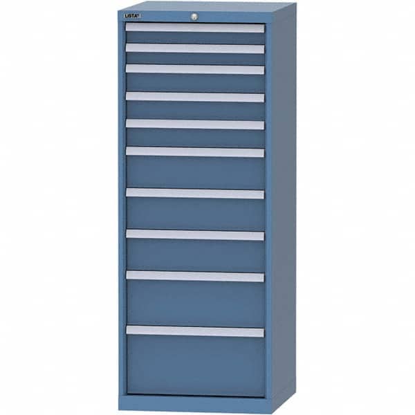 LISTA - 10 Drawer, 84 Compartment Bright Blue Steel Modular Storage Cabinet - Americas Industrial Supply