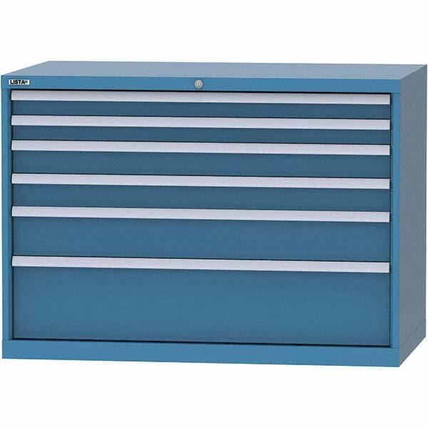 LISTA - 6 Drawer, 99 Compartment Bright Blue Steel Modular Storage Cabinet - Americas Industrial Supply