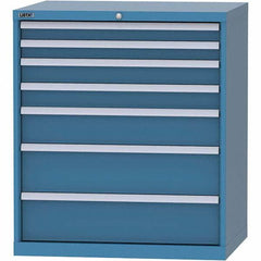 LISTA - 7 Drawer, 84 Compartment Bright Blue Steel Modular Storage Cabinet - Americas Industrial Supply