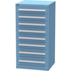Vidmar - 8 Drawer Bright Blue Steel Modular Storage Cabinet - Americas Industrial Supply