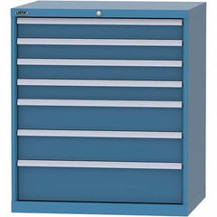 LISTA - 7 Drawer, 84 Compartment Bright Blue Steel Modular Storage Cabinet - Americas Industrial Supply