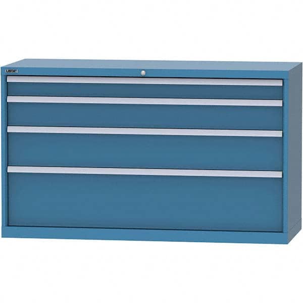 LISTA - 4 Drawer, 84 Compartment Bright Blue Steel Modular Storage Cabinet - Americas Industrial Supply