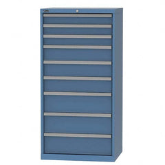 LISTA - 9 Drawer, 124 Compartment Bright Blue Steel Modular Storage Cabinet - Americas Industrial Supply