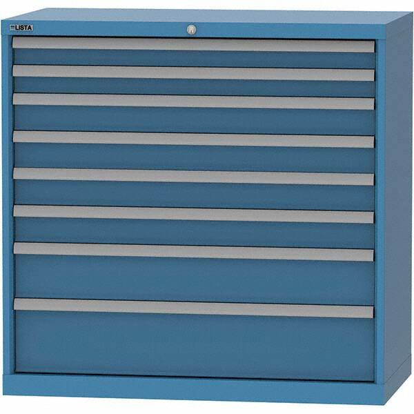 LISTA - 8 Drawer, 84 Compartment Bright Blue Steel Modular Storage Cabinet - Americas Industrial Supply