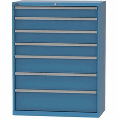 LISTA - 7 Drawer, 84 Compartment Bright Blue Steel Modular Storage Cabinet - Americas Industrial Supply