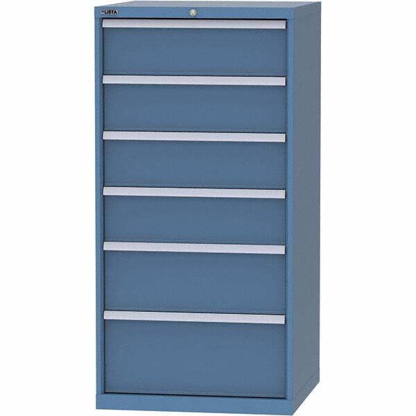 LISTA - 6 Drawer, 45 Compartment Bright Blue Steel Modular Storage Cabinet - Americas Industrial Supply