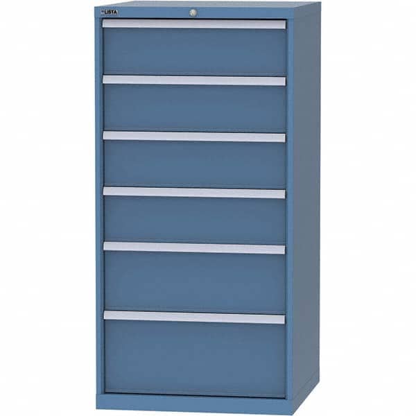 LISTA - 6 Drawer, 45 Compartment Bright Blue Steel Modular Storage Cabinet - Americas Industrial Supply