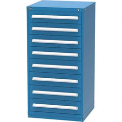 Vidmar - 8 Drawer, 124 Compartment Bright Blue Steel Modular Storage Cabinet - Americas Industrial Supply