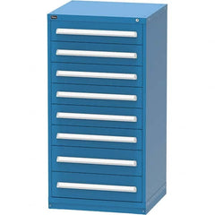Vidmar - 8 Drawer, 124 Compartment Bright Blue Steel Modular Storage Cabinet - Americas Industrial Supply