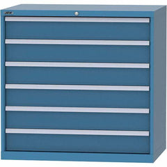 LISTA - 6 Drawer, 99 Compartment Bright Blue Steel Modular Storage Cabinet - Americas Industrial Supply