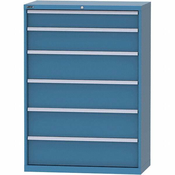 LISTA - 6 Drawer, 84 Compartment Bright Blue Steel Modular Storage Cabinet - Americas Industrial Supply