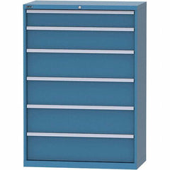 LISTA - 6 Drawer, 84 Compartment Bright Blue Steel Modular Storage Cabinet - Americas Industrial Supply