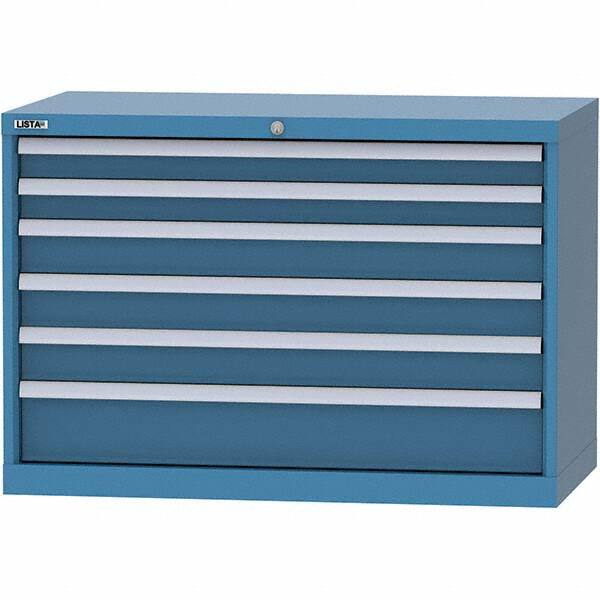 LISTA - 6 Drawer, 84 Compartment Bright Blue Steel Modular Storage Cabinet - Americas Industrial Supply