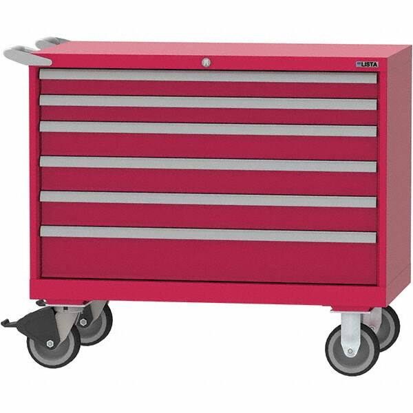 LISTA - 6 Drawer, 84 Compartment Bright Blue Steel Modular Storage Cabinet - Americas Industrial Supply