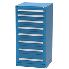 Vidmar - 8 Drawer Bright Blue Steel Modular Storage Cabinet - Americas Industrial Supply