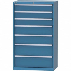 LISTA - 7 Drawer, 84 Compartment Bright Blue Steel Modular Storage Cabinet - Americas Industrial Supply