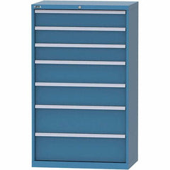 LISTA - 7 Drawer, 84 Compartment Bright Blue Steel Modular Storage Cabinet - Americas Industrial Supply