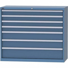 LISTA - 7 Drawer, 99 Compartment Bright Blue Steel Modular Storage Cabinet - Americas Industrial Supply
