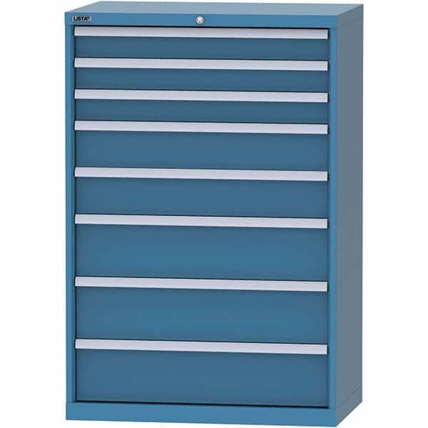 LISTA - 8 Drawer, 84 Compartment Bright Blue Steel Modular Storage Cabinet - Americas Industrial Supply