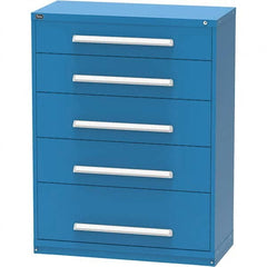 Vidmar - 5 Drawer, 45 Compartment Bright Blue Steel Modular Storage Cabinet - Americas Industrial Supply