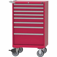 LISTA - 8 Drawer, 124 Compartment Red Steel Modular Storage Cabinet - Americas Industrial Supply