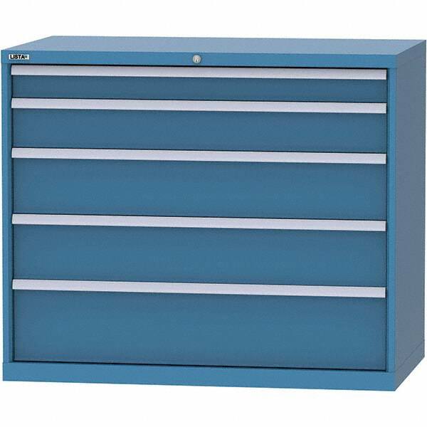 LISTA - 5 Drawer, 99 Compartment Bright Blue Steel Modular Storage Cabinet - Americas Industrial Supply