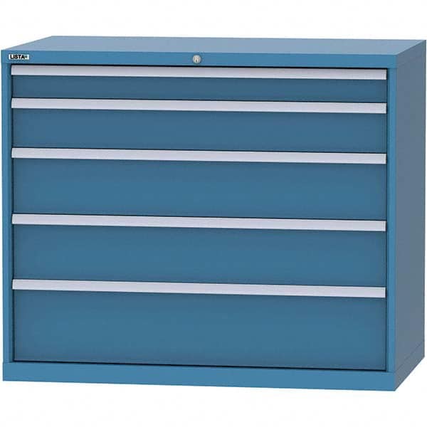 LISTA - 5 Drawer, 99 Compartment Bright Blue Steel Modular Storage Cabinet - Americas Industrial Supply
