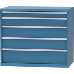 LISTA - 5 Drawer, 99 Compartment Bright Blue Steel Modular Storage Cabinet - Americas Industrial Supply