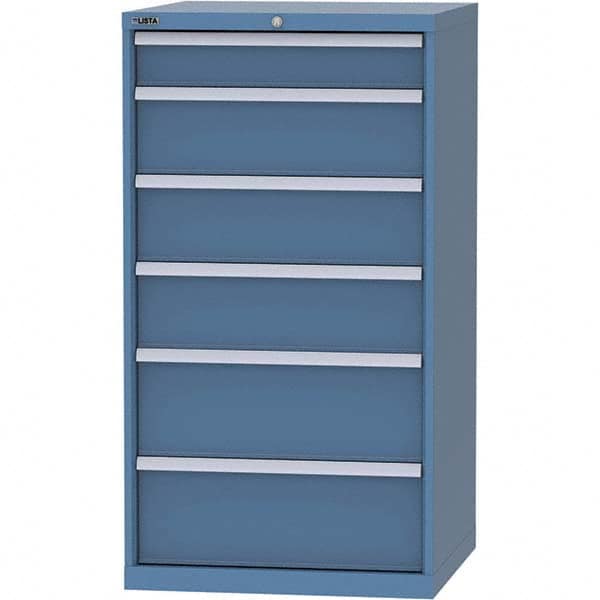 LISTA - 6 Drawer, 45 Compartment Bright Blue Steel Modular Storage Cabinet - Americas Industrial Supply