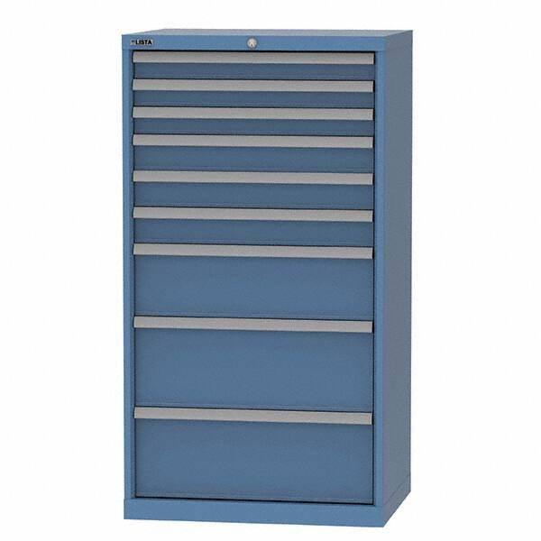LISTA - 9 Drawer, 124 Compartment Bright Blue Steel Modular Storage Cabinet - Americas Industrial Supply
