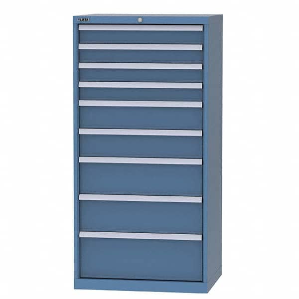 LISTA - 8 Drawer, 124 Compartment Bright Blue Steel Modular Storage Cabinet - Americas Industrial Supply