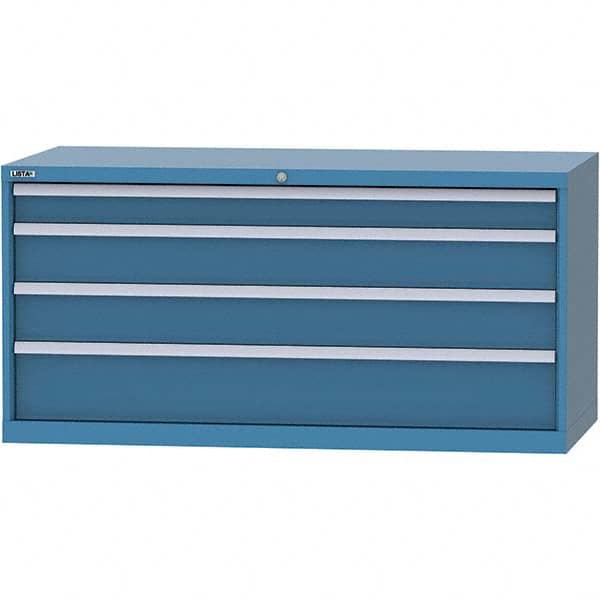 LISTA - 4 Drawer, 84 Compartment Bright Blue Steel Modular Storage Cabinet - Americas Industrial Supply