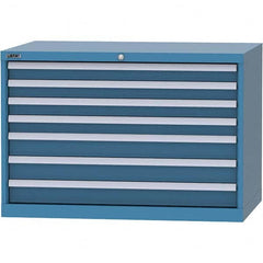 LISTA - 7 Drawer, 84 Compartment Bright Blue Steel Modular Storage Cabinet - Americas Industrial Supply