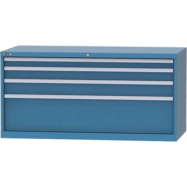 LISTA - 4 Drawer, 84 Compartment Bright Blue Steel Modular Storage Cabinet - Americas Industrial Supply