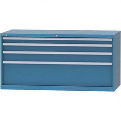 LISTA - 4 Drawer, 84 Compartment Bright Blue Steel Modular Storage Cabinet - Americas Industrial Supply