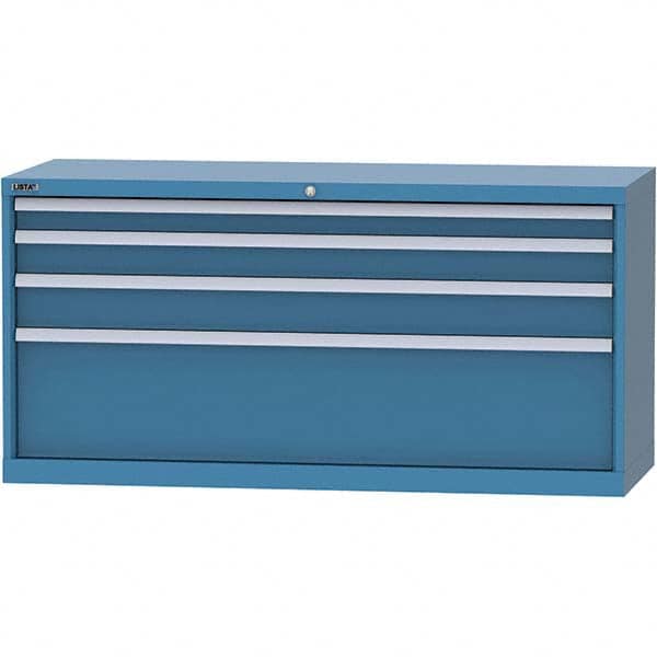 LISTA - 4 Drawer, 84 Compartment Bright Blue Steel Modular Storage Cabinet - Americas Industrial Supply