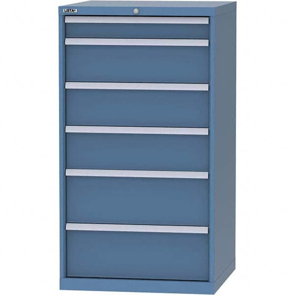 LISTA - 6 Drawer, 45 Compartment Bright Blue Steel Modular Storage Cabinet - Americas Industrial Supply