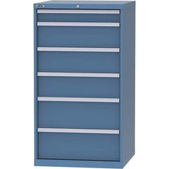LISTA - 6 Drawer, 45 Compartment Bright Blue Steel Modular Storage Cabinet - Americas Industrial Supply