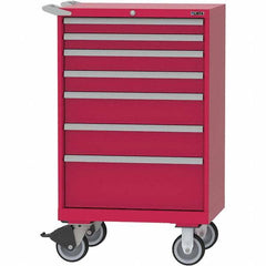 LISTA - 7 Drawer, 124 Compartment Red Steel Modular Storage Cabinet - Americas Industrial Supply