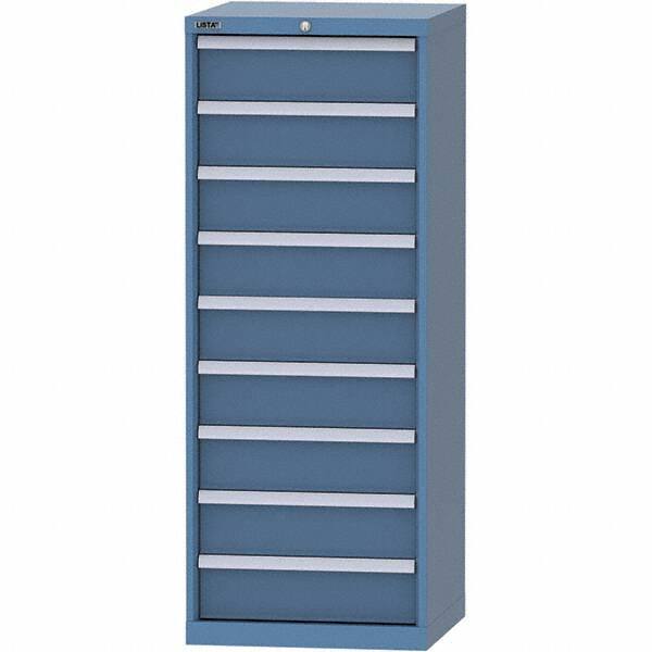 LISTA - 9 Drawer, 84 Compartment Bright Blue Steel Modular Storage Cabinet - Americas Industrial Supply