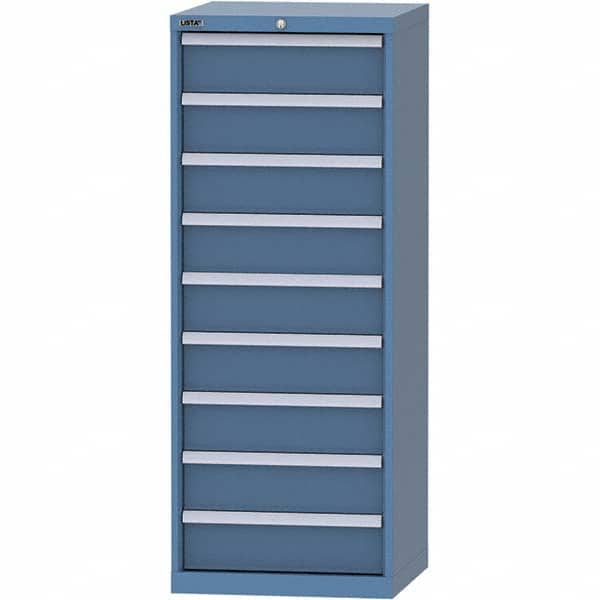LISTA - 9 Drawer, 84 Compartment Bright Blue Steel Modular Storage Cabinet - Americas Industrial Supply
