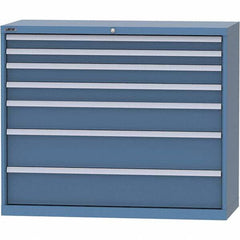 LISTA - 7 Drawer, 99 Compartment Bright Blue Steel Modular Storage Cabinet - Americas Industrial Supply