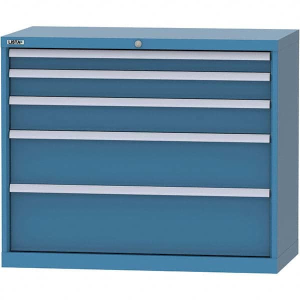 LISTA - 5 Drawer, 84 Compartment Bright Blue Steel Modular Storage Cabinet - Americas Industrial Supply