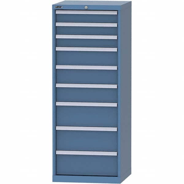 LISTA - 9 Drawer, 84 Compartment Bright Blue Steel Modular Storage Cabinet - Americas Industrial Supply